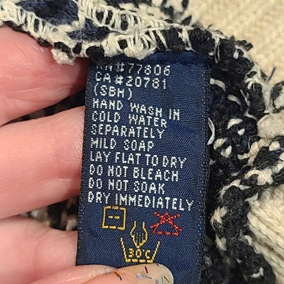 Vintage 90s Heavy Knit Plaid Tommy Hilfiger Sweater Preppy Nautical pullover | L - Picture 8 of 10